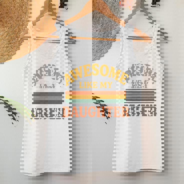 Awesome Like My Daughter レトロ親子絆ファミリー誇り娘 レディースタンクトップ 面白い贈り物