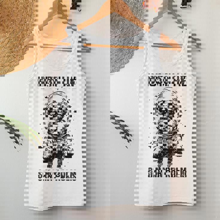 Dog Dad Mompace ヒューストン問題ミニチュアシュナウザー レディースタンクトップ 面白い贈り物