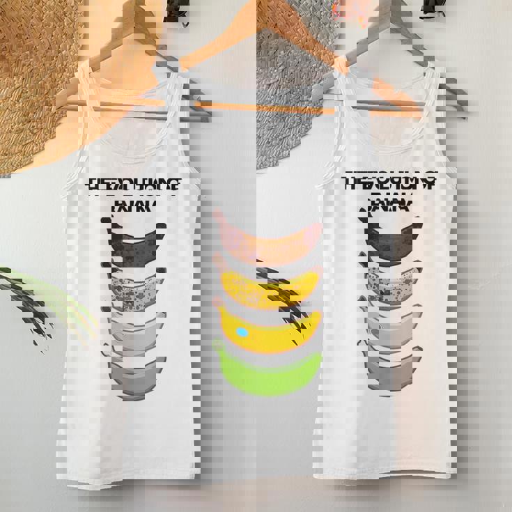 The Evolution Of Banana Novelty Graphic & Cool s レディースタンクトップ 面白い贈り物