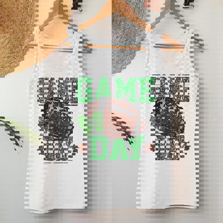 Game Day Touchdown Football Mom Girls Go Cheer Green Women Tank Top Unique Gifts