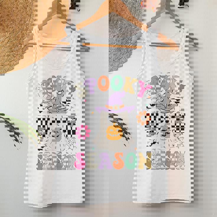 Groovypookyeason レトロ ゴースト 持株 パンプキン ハロウィン レディースタンクトップ 面白い贈り物