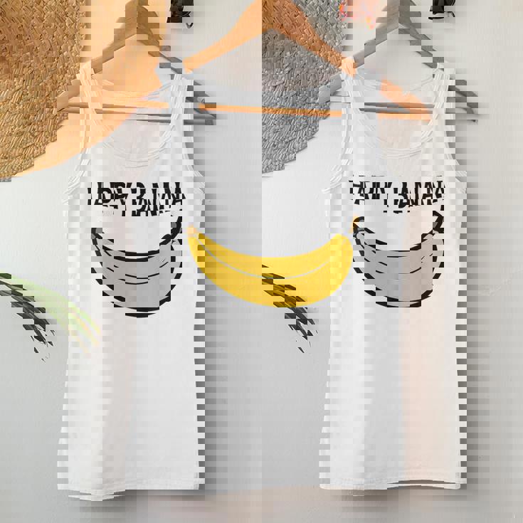 Happy Banana ファニーバナナラブ フルーツバナナ スマイリーフェイス レディースタンクトップ 面白い贈り物