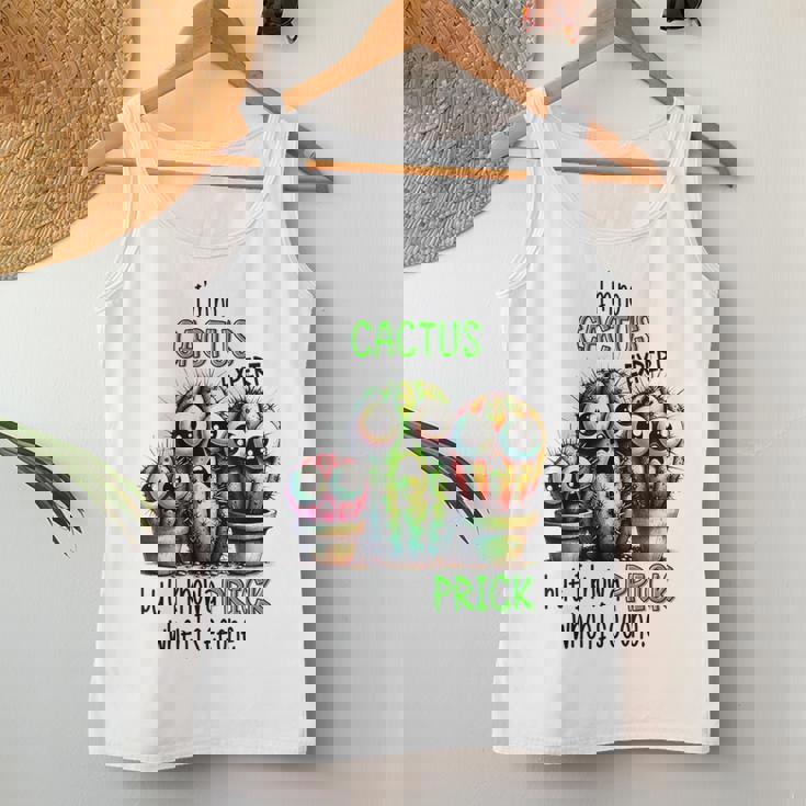I'm No Cactus Expert But Know A Prick When Iee One レディースタンクトップ 面白い贈り物