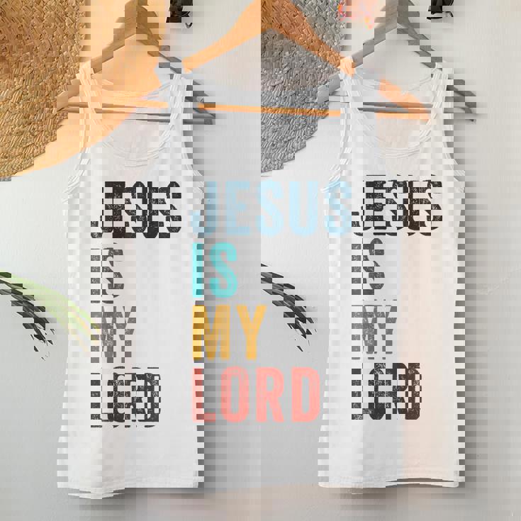 Jesus Is My Lord – Christian Faithintage Graphic レディースタンクトップ 面白い贈り物
