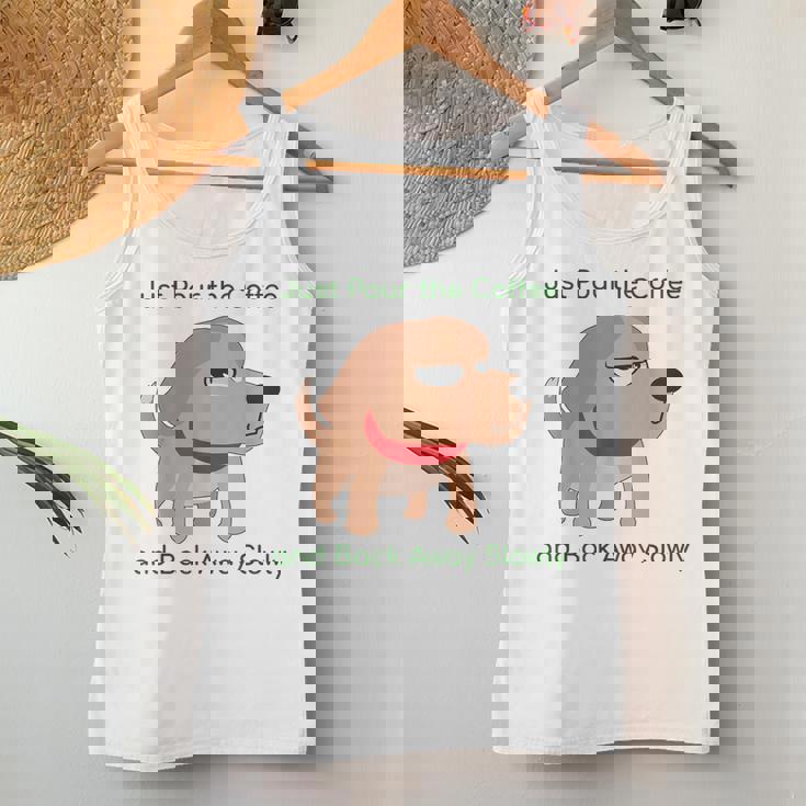 Just Pour The Coffee And Back Awaylowly ドッグプリント レディースタンクトップ 面白い贈り物