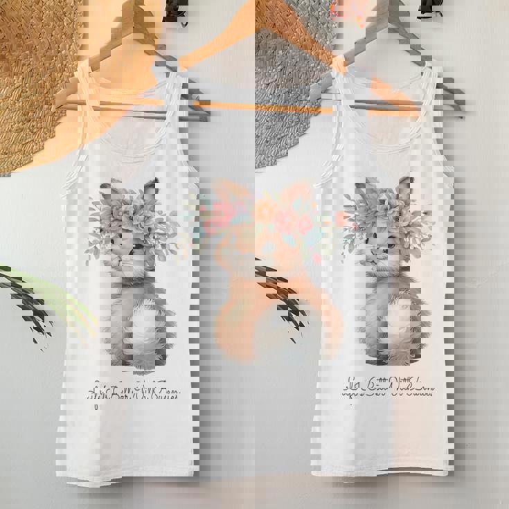 Life Is Better With Bunnies 水彩 ウサギ 花柄 ウサギ レディースタンクトップ 面白い贈り物