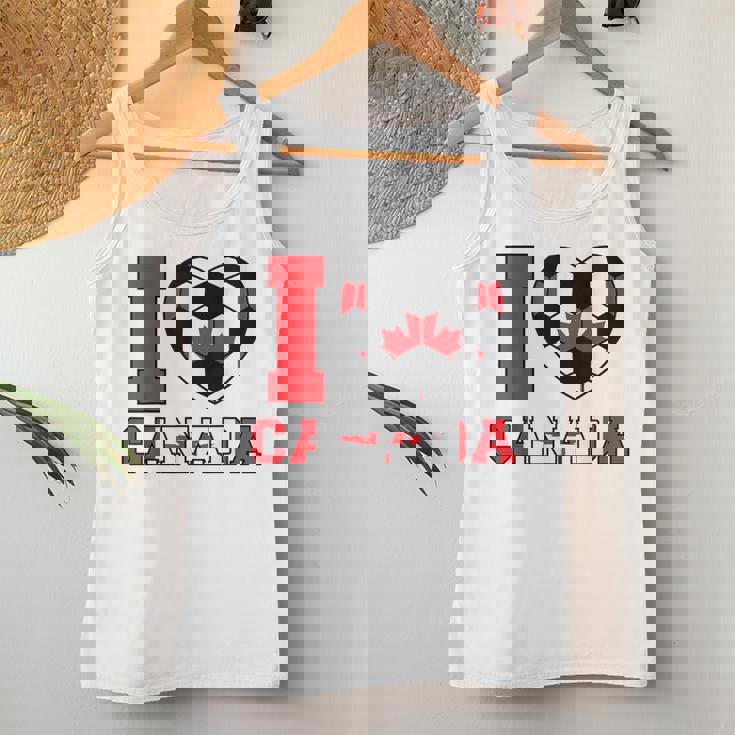 I Love Canada サッカーボール 男の子 女の子 キッズ カナダ国旗 レディースタンクトップ 面白い贈り物