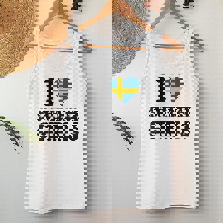 I Lovewedish Girls レディースタンクトップ 面白い贈り物