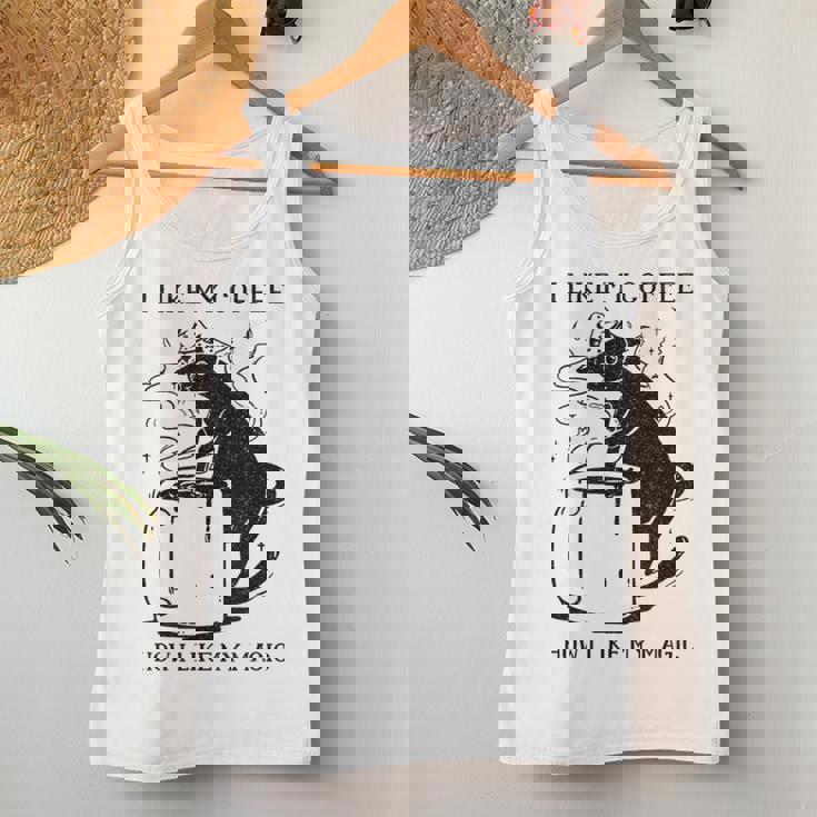 Magic Coffee Cat 面白い猫 レディースタンクトップ 面白い贈り物