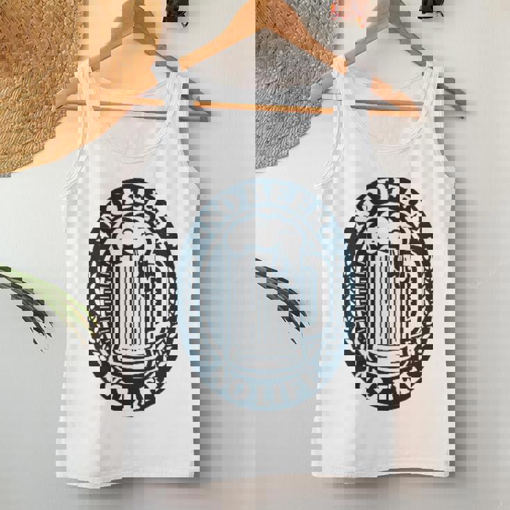 No Beer No Life ヴィンテージ飲料 ビール愛好家向け 左胸 レディースタンクトップ 面白い贈り物