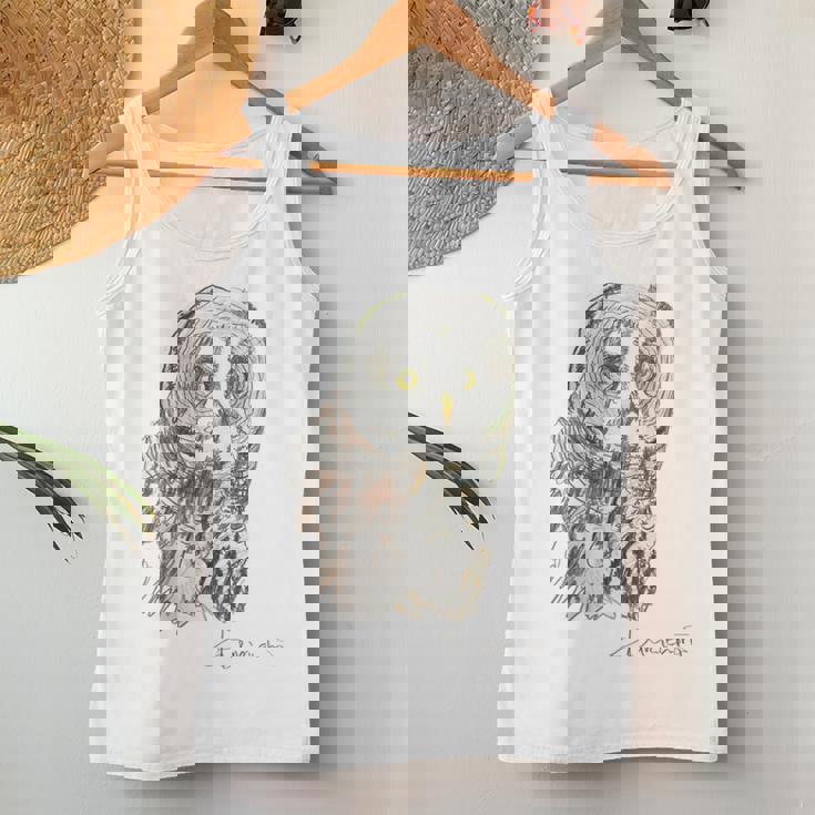 Owl Drawing レディースタンクトップ 面白い贈り物