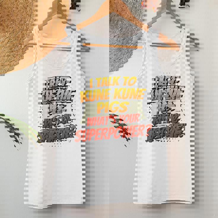 Pig Dad Mom Talkuperpower Kune Kune レディースタンクトップ 面白い贈り物