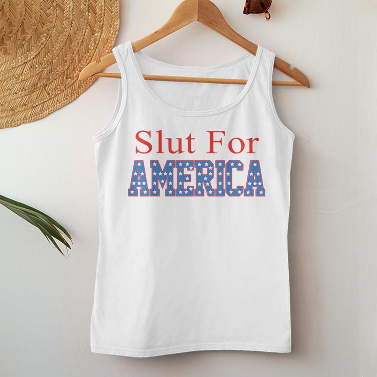 Slut For America 4Th Of July Women Women Tank Top Unique Gifts