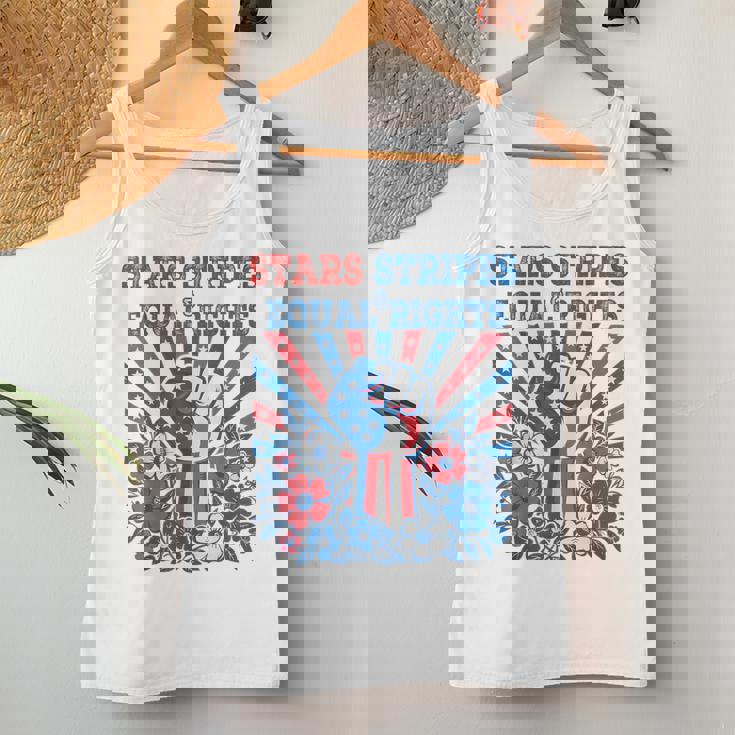 Stars Stripes And Equal Rights 4Th Of July Feminist Floral Women Tank Top Unique Gifts