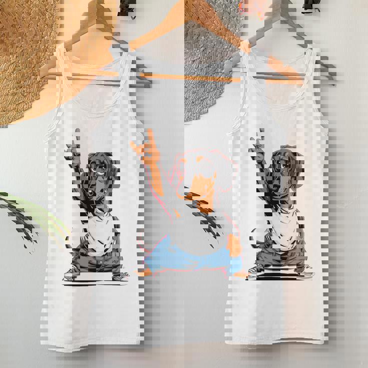 Teckel ロックミュージック 男性 子供 女性 ソーセージ 犬 ダックスフンド 長袖tシャツ レディースタンクトップ 面白い贈り物