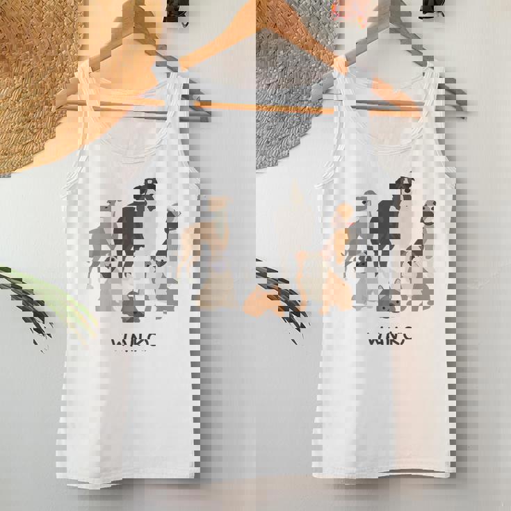 いぬ わんこ 大集合 イラスト おしゃれ シンプル かわいい 手書き 犬飼い 犬好き 女性 男性 犬柄 レディースタンクトップ 面白い贈り物