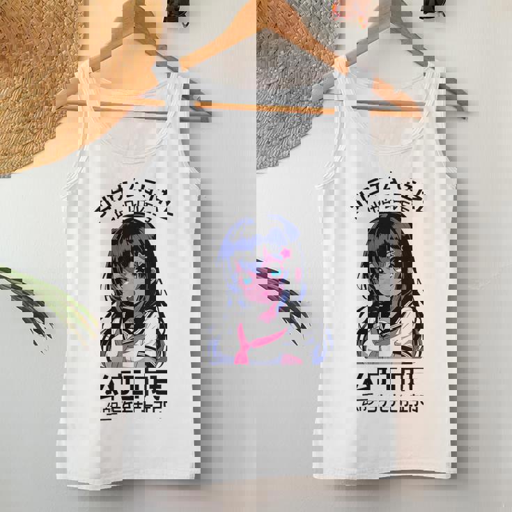 かわいい 和 かわいい アニメ 女の子 イラスト グラフィック デザイン レディースタンクトップ 面白い贈り物