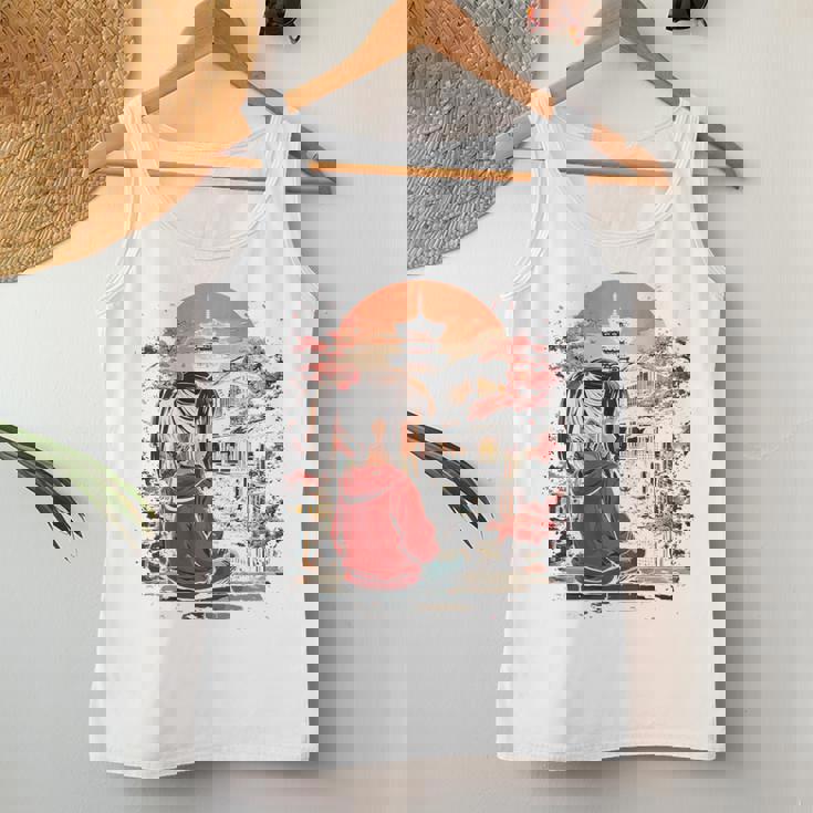 アニメ 女の子 日本 バックプリント レディースタンクトップ 面白い贈り物