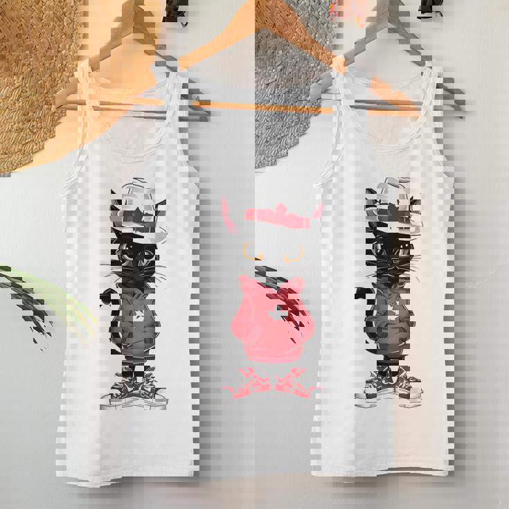 カナダデー 面白い クール 黒猫 カナダ国旗 キッズ 女の子 男の子 レディースタンクトップ 面白い贈り物