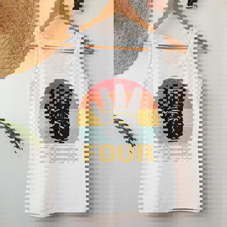 キッズ 4 歳の誕生日 4 つの指 私は 4 4 歳の男の子、女の子 レディースタンクトップ 面白い贈り物