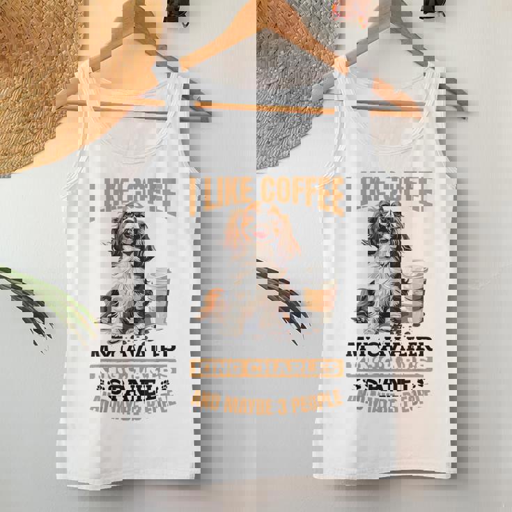 キャバリア・キング・チャールズ・スパニエル犬種 I Like Coffee My レディースタンクトップ 面白い贈り物
