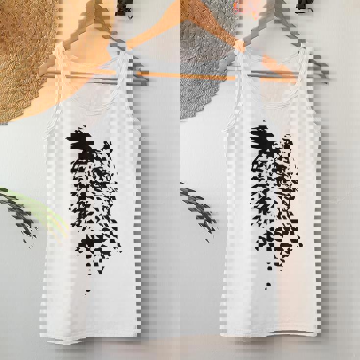 フクロウ -ブラックホワイト-クールな女性男性子供動物 Owl レディースタンクトップ 面白い贈り物