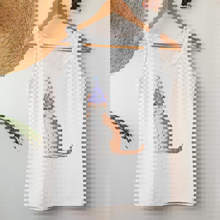 古希祝い 猫好き 男性 女性 古希 お祝い 70歳 かわいい ねこ おしゃれ 猫 紫色 レディースタンクトップ 面白い贈り物