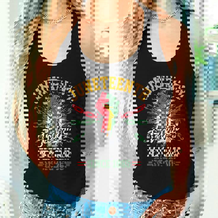 1865年以来、すべてのチェーンを破る 女性 男性 Junenth Freedom レディースタンクトップ 彼女への贈り物