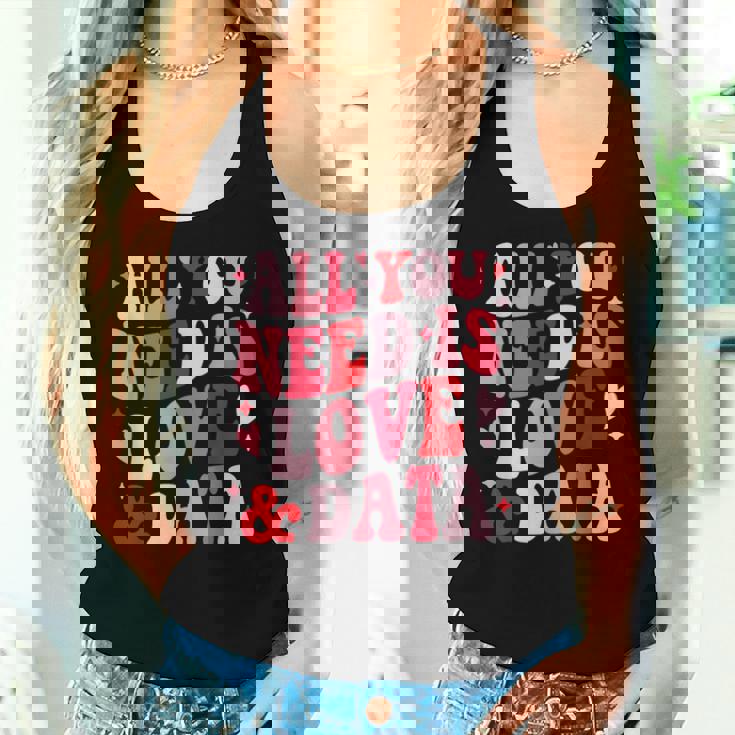 All You Need Is Love And Data Teacher バレンタインデー グルービー レディースタンクトップ 彼女への贈り物