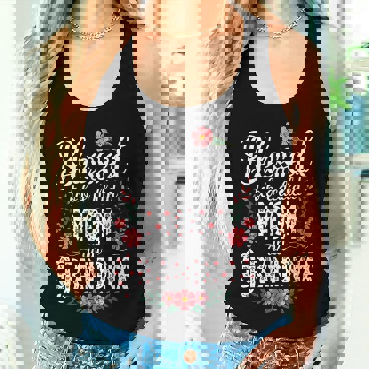 Blessed To Be Called Mom And Grandma Cute Floral Women Tank Top Gifts for Her