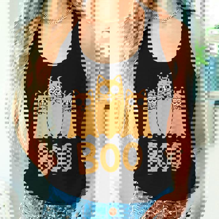 Cat ゴーストブー キュート キティ 猫好き ハロウィン 女性 男性 レディースタンクトップ 彼女への贈り物