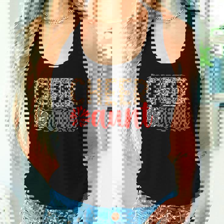 Cheer Aunt Leopard Aunt Of A Cheerleader Aunt Cheer Auntie Women Tank Top Gifts for Her Cheer Aunt Leopard Aunt Of A Cheerleader Aunt Cheer Auntie Women Tank Top Gifts for Her