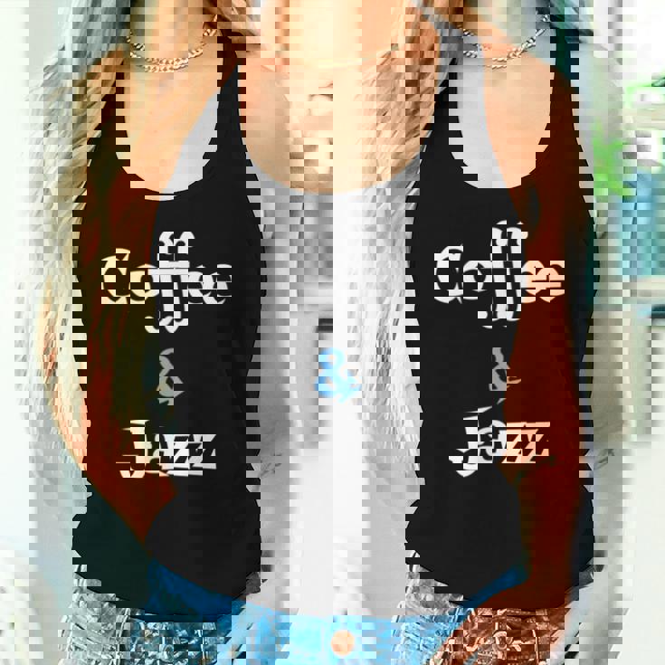 Coffee & Jazz シャツ ユニセックス コーヒー愛好家 ジャズ レディースタンクトップ 彼女への贈り物