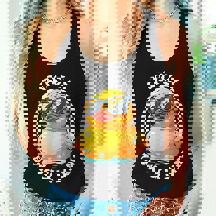 Crazy Duck Lady キュート アヒル ママ アヒルの所有者 面白い I Love Ducks レディースタンクトップ 彼女への贈り物