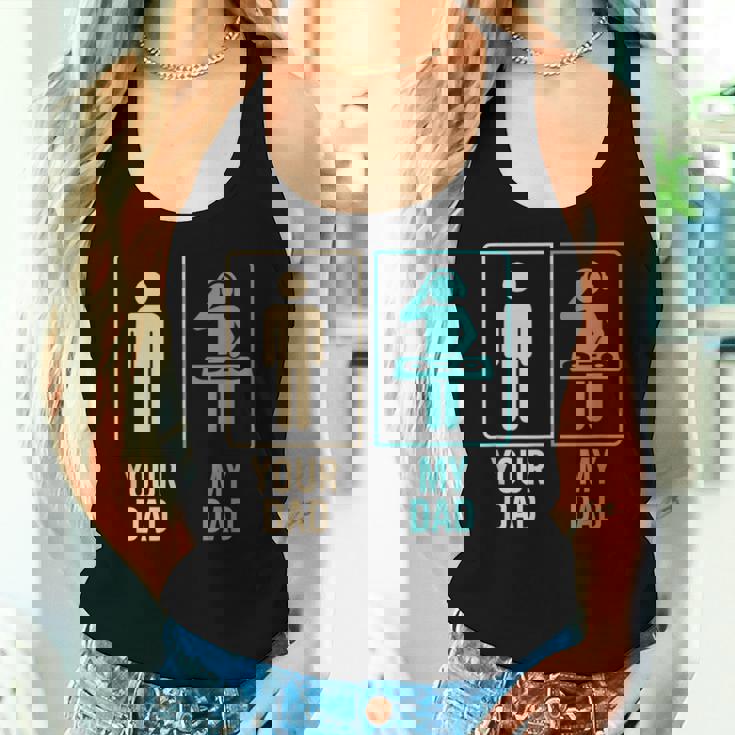 Your Dad My Dad Dj Disc Jockey Daughteron Festa Del Papà Canotta da donna Regalos para ella