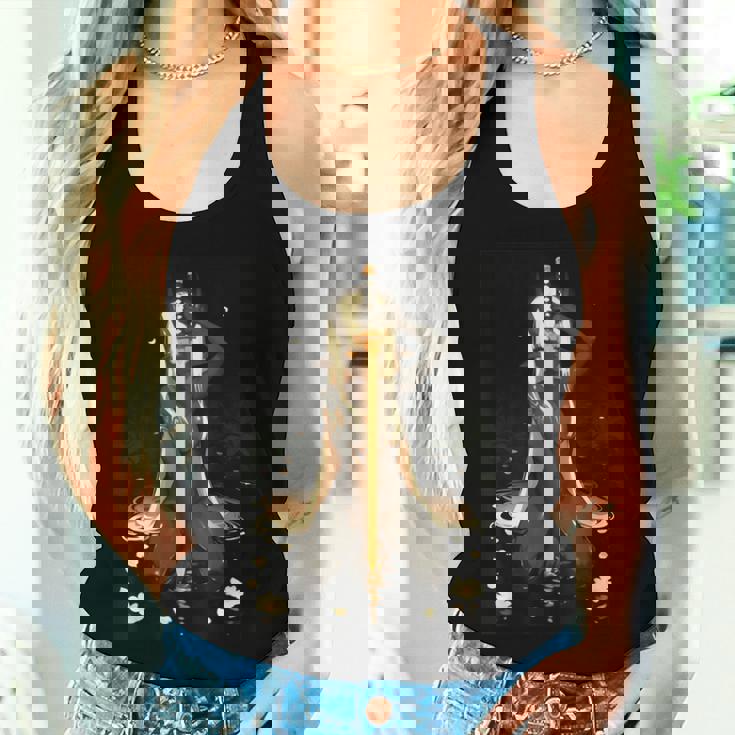 Demon Anime Girl Horns Katana レディースタンクトップ 彼女への贈り物