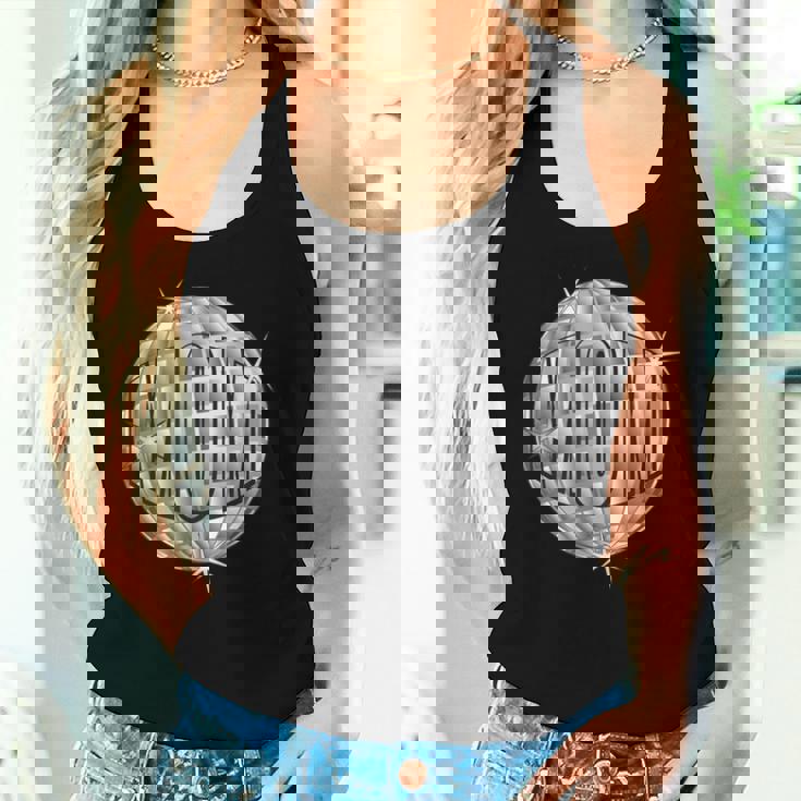 Disco Mom シルバー ディスコ ボール Mothers Who Disco レディースタンクトップ 彼女への贈り物