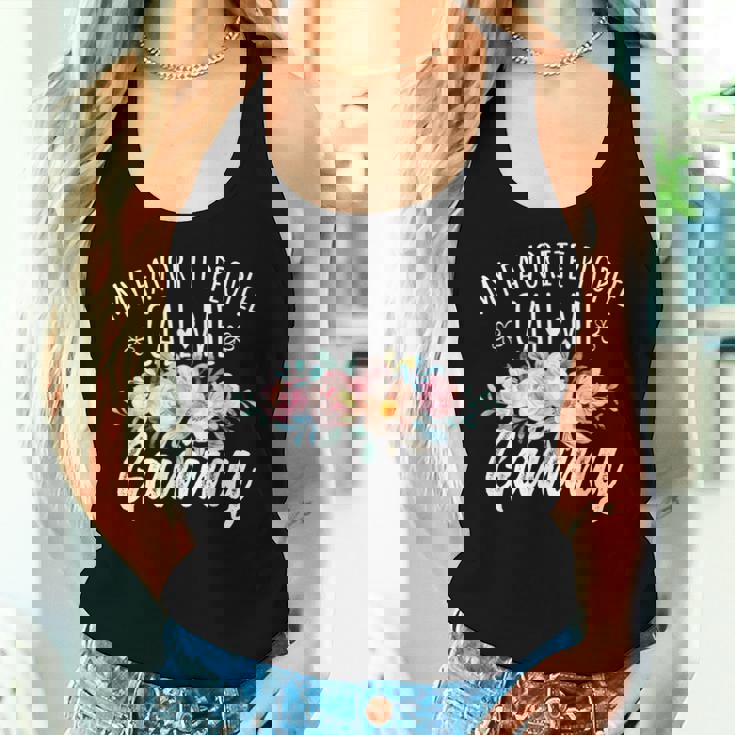 My Favorite People Call Me Gammy Floral Birthday Gammy Women Tank Top Gifts for Her