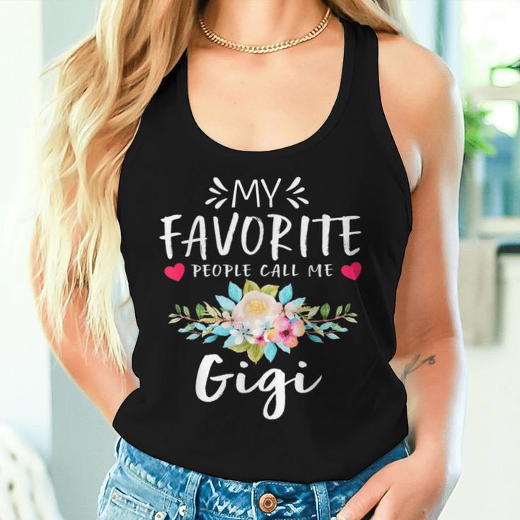 My Favorite People Call Me Gigi Floral Women Tank Top Gifts for Her