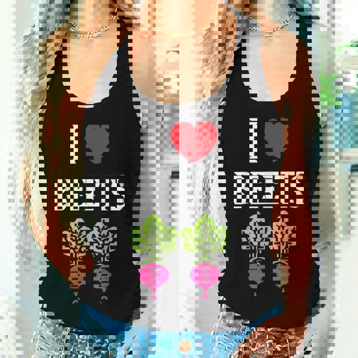 Food Humor Beetrootimpleegetable I Love Beets レディースタンクトップ 彼女への贈り物