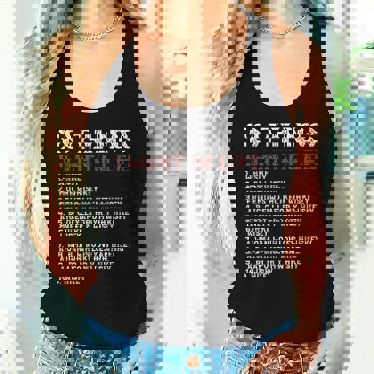 10 Things I Want In My Life ウイスキー Loves Whiskey レディースタンクトップ 彼女への贈り物