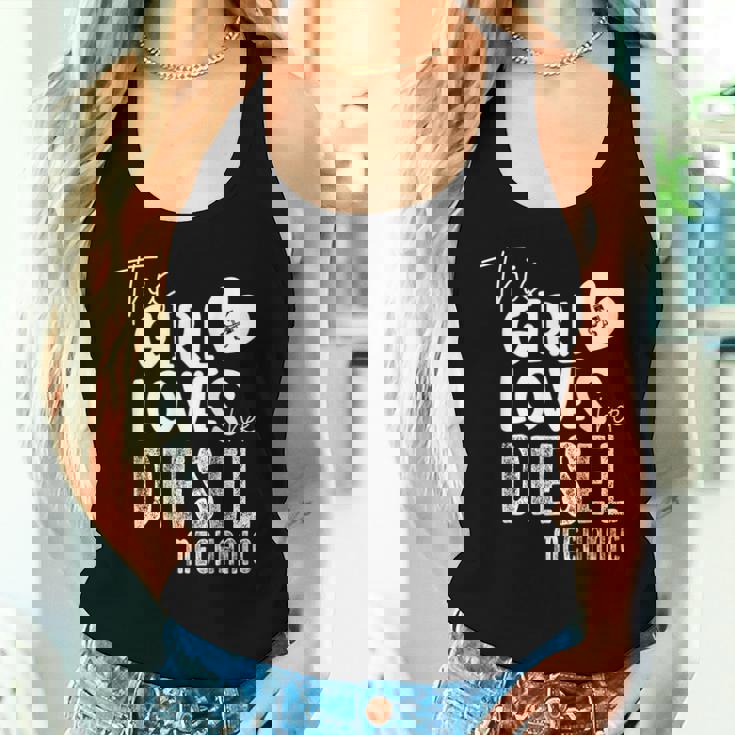 Girl Loves Diesel メカニックシャツ 面白いバレンタインデーギフト レディースタンクトップ 彼女への贈り物