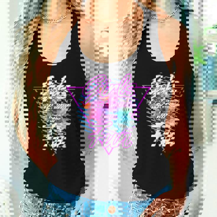 Girls Just Wanna Have Fun 1980S Eighties Costume Party レディースタンクトップ 彼女への贈り物