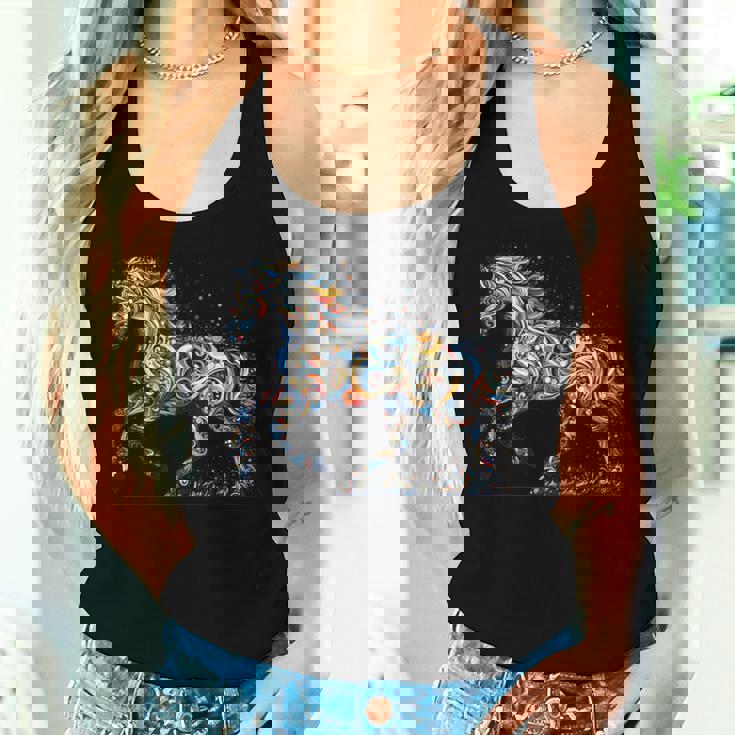 Horse Lover Majestic Horse 馬のグラフィック デザイン レディースタンクトップ 彼女への贈り物