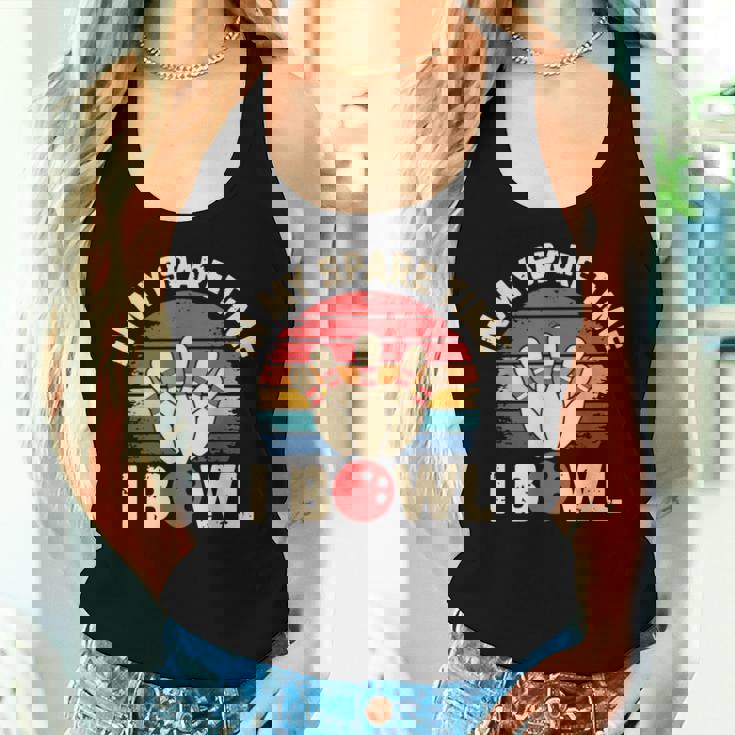 In Mypare Time I Bowl レトロ ボウリング ボウラー レディースタンクトップ 彼女への贈り物