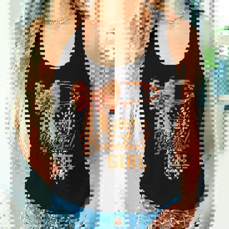 Just A Basketball Girl キュート コケット リボン バスケットボール選手 ガールズ レディースタンクトップ 彼女への贈り物