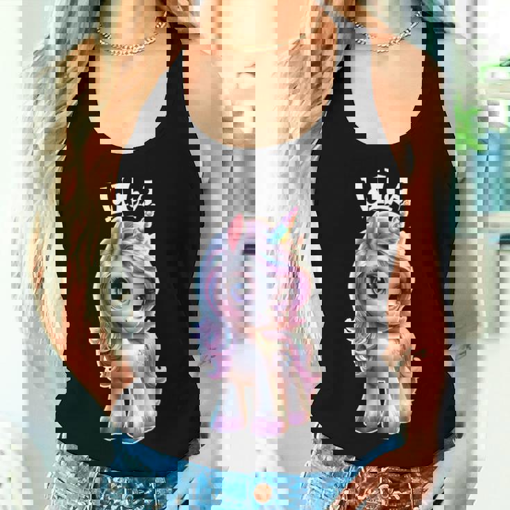 Lila かわいいユニコーンデザイン 女の子用 名前 Lila レディースタンクトップ 彼女への贈り物