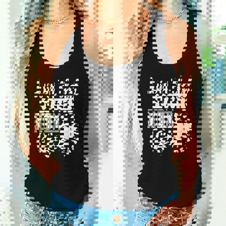 Livin' Thatoccer Mom Life ファニースポーツ 母の日 レディースタンクトップ 彼女への贈り物