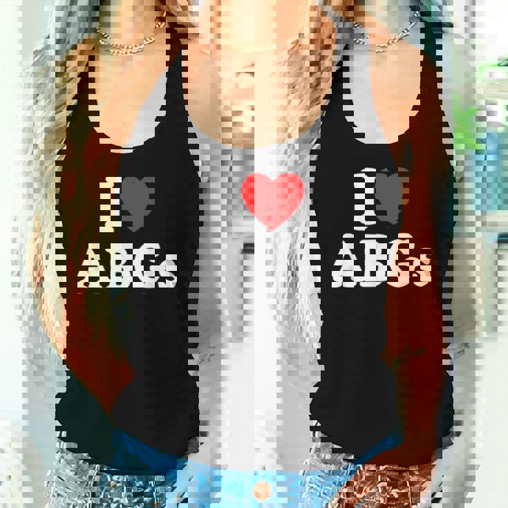 I Love Abgs I Heart Abg おもしろい アジアの赤ちゃん 女の子 恋人 レディースタンクトップ 彼女への贈り物