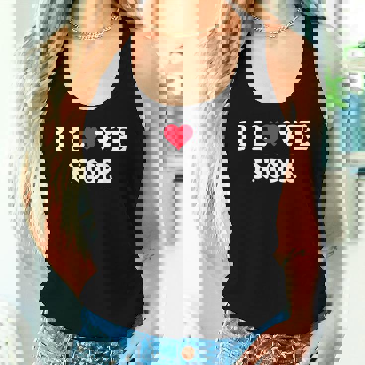 I Love Nor Match Girlfriend & Boyfriend Nor Name レディースタンクトップ 彼女への贈り物